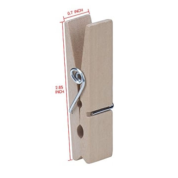 30 Large Wooden Clothespins, Heavy Duty for Crafts & Laundry