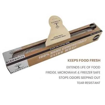 BlknWhite Compostable Cling Wrap with Cutter - Eco-Friendly Solution