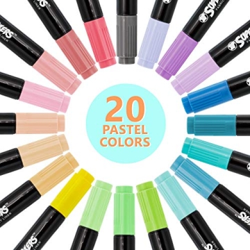 Creative Fabric Markers Set 40 Vibrant Colors Dual Tip
