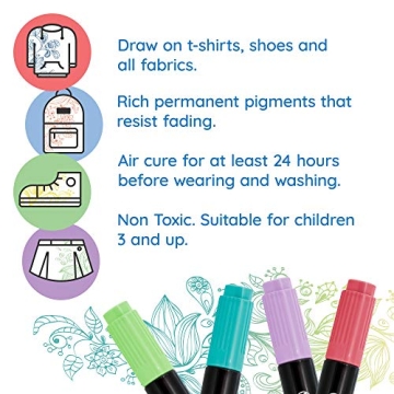 Creative Fabric Markers Set 40 Vibrant Colors Dual Tip