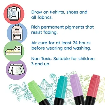 Creative Fabric Markers Set 40 Vibrant Colors Dual Tip