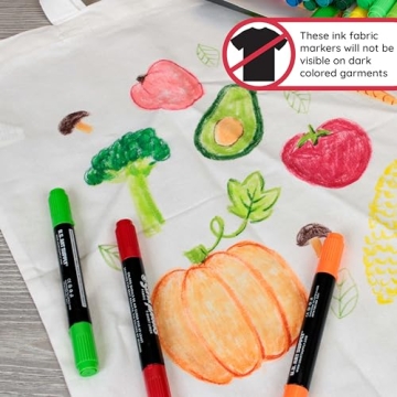 Creative Fabric Markers Set 40 Vibrant Colors Dual Tip