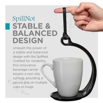 SpillNot - The Non-Slip Cup Holder Drink Tray, Durable, Non-Mess, Innovative Handheld Beverage Carrier