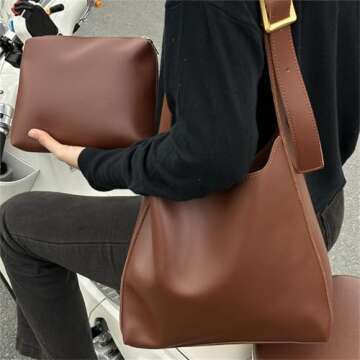 Chic Women's Solid Color Tote Bag Set for Summer