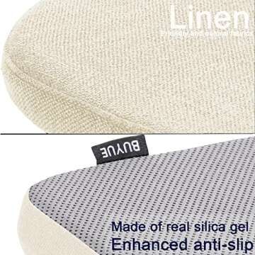 BUYUE Friendly Woven Fabric 14x14 Magnetic Cushions for Metal Chair Set of 4, Enhanced Anti-Slip Seat Pads for Dining Kitchen Café Stackable Chairs (U-Shape, Beige, 4 Counts)