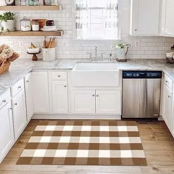 Charming CAINANEL Fall Door Mat in Buffalo Plaid Design