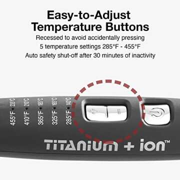 Olivia Garden Titanium + Ion 1" High Performance Professional Curling Iron Dual Voltage with Heat Resistant Heat Mat/Pouch and 1 Limited Edition Detangling Brush