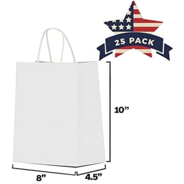 Qutuus White Gift Bags 25 Pcs Eco-Friendly and Customizable