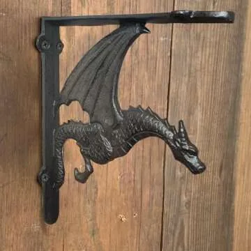 CatchDragon Heavy Duty Cast Iron Dragon Shelf Brackets