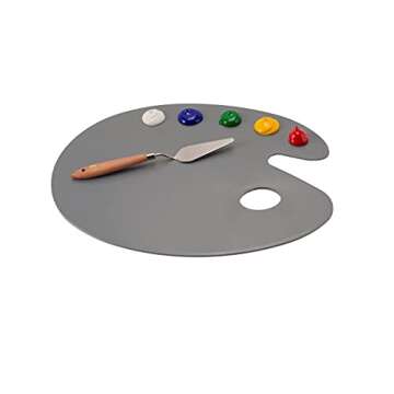 Soho Urban Artist Neutral Gray Artist Paint Palette - Oval Arm Easy Clean Up Palette for Acrylics, N...