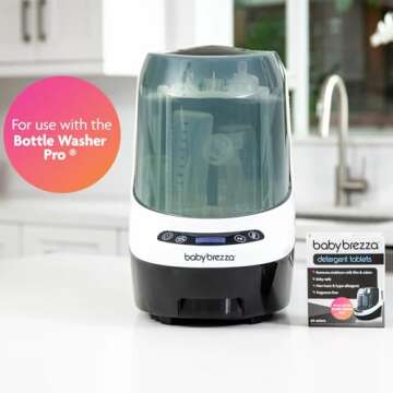 Baby Brezza Bottle Washer Pro - Baby Bottle Washer, Sterilizer + Dryer & Official Detergent Soap Tablets for Baby Brezza Bottle Washer Pro, 120 Tablets