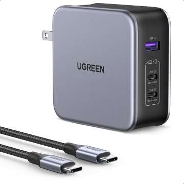 UGREEN 140W USB C GaN Charger - 3 Ports for Laptop