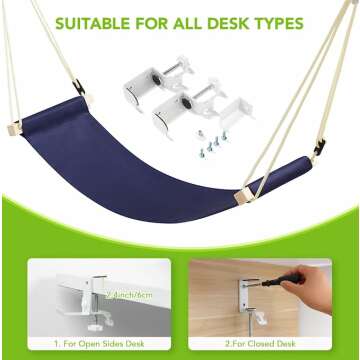 Foot Hammock Under Desk Footrest for Relaxation