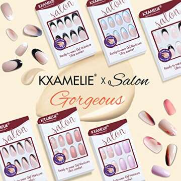 Colorful 384 Pieces Fake Nails Set for Nail Art