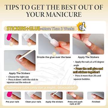 Colorful 384 Pieces Fake Nails Set for Nail Art