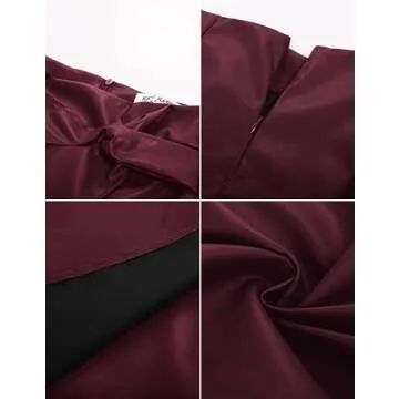 Kate Kasin Women's Stretch Bodycon Leather Skirt Merlot