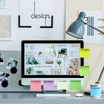 Zonon 12 Pieces Inspirational Sticky Notes 3 x 3 Inch Motivational Fun Notepads Positive Gifts for Teacher Nurse Coworkers Work Studying Supplies (Bright Style)