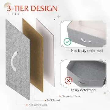 WLIVE Night Stand, Gray Nightstand with 2 Fabric Drawers, Small Dresser for Bedroom, Closet, College Dorm, End Table Side Furniture, Wood Top, Light Grey