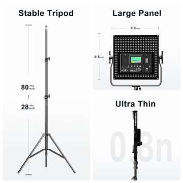 Pixel K80 Photography Lighting with APP Control, 2600K-10000K CRI 97+ RGB Led Video Light Panel, 9 Applicable Scenes Lighting for Studio/Gaming/Streaming/YouTube/Videography/Film/Video Recording