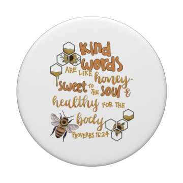 Kind Words Like Honey Proverbs Bee Sunflower PopGrip
