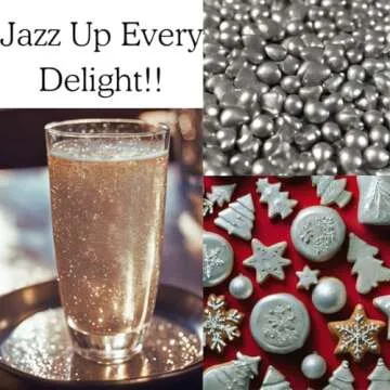 BULK-(15g) Silver Luster Dust Edible Glitter for Cocktails Silver Edible Glitter, Silver Edible Luster Dust,Silver Food Coloring,Silver Edible Dust,Edible Silver Luster Dust 100% Food Safe.