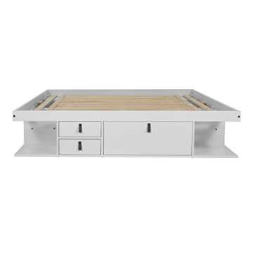 Memomad Bali Storage Platform Bed in Off White - King Size