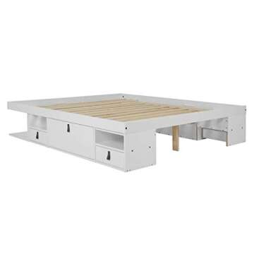 Memomad Bali Storage Platform Bed in Off White - King Size