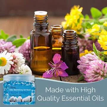 Clear Air Odor Eliminator Gel Beads - 12 oz, Pack of 2 - Air Freshener Made with Essential Oils - Eliminates Odors in Bathrooms, Cars, Boats, RVs & Pet Areas - Fresh Linen Scent