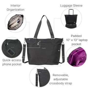 Baggallini womens Travel Avenue Tote, Charcoal, One Size US