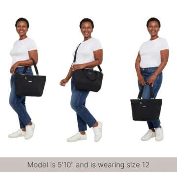 Baggallini womens Travel Avenue Tote, Charcoal, One Size US