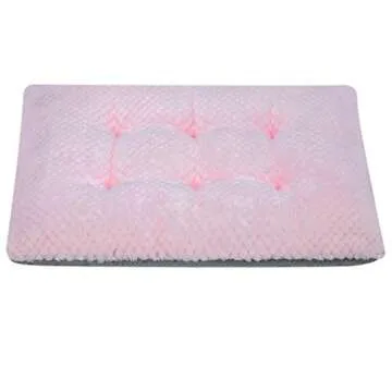 WONDER MIRACLE Fuzzy Deluxe Pet Beds, Super Plush Dog or Cat Beds Ideal for Dog Crates, Machine Wash & Dryer Friendly (15" x 23", S-Baby Pink)