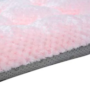 WONDER MIRACLE Fuzzy Deluxe Pet Beds, Super Plush Dog or Cat Beds Ideal for Dog Crates, Machine Wash & Dryer Friendly (15" x 23", S-Baby Pink)
