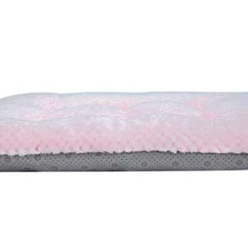WONDER MIRACLE Fuzzy Deluxe Pet Beds, Super Plush Dog or Cat Beds Ideal for Dog Crates, Machine Wash & Dryer Friendly (15" x 23", S-Baby Pink)