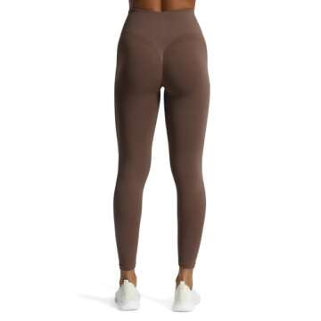 Aoxjox Workout Seamless Leggings for Women High Waisted Fitness Yoga Contour Sculpt Pants 22" (Fudge Coffee, Small)