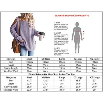 MaQiYa Women's Cold Shoulder Oversized Sweaters Batwing Long Sleeve Square Neck Chunky Knit Fall Tunic Sweater Tops Purple