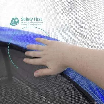 SKYWALKER TRAMPOLINES 60” Round, Indoor Outdoor Mini Trampoline for Kids Toddler Bouncer with Enclosure Net, Padded Frame, Cover and Handlebar, No-Gap Safe Design, Seaside Adventure