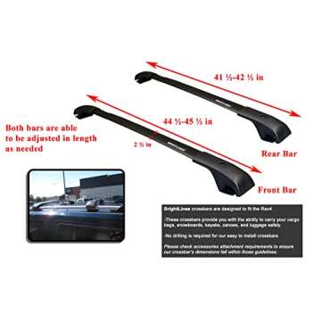BrightLines Aero Roof Rack Cross Bars Compatible with Toyota RAV4 2013-2018