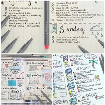 Taotree 24 Fineliner Color Pens, Fine Line Colored Sketch Writing Drawing Pens for Journaling Planner Note Taking Adult Coloring Books, Porous Fine Point Markers, School Office Teacher Art Supplies