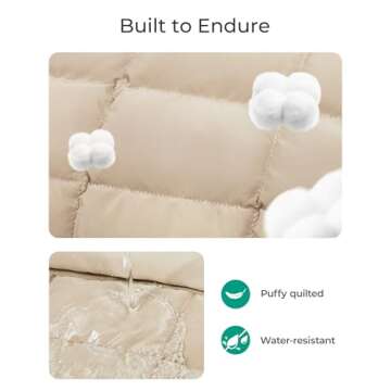 BAGSMART Puffer Travel Duffel Bag, Small Gym Bag for Women, Water-resistant Weekender with Shoe Comp...