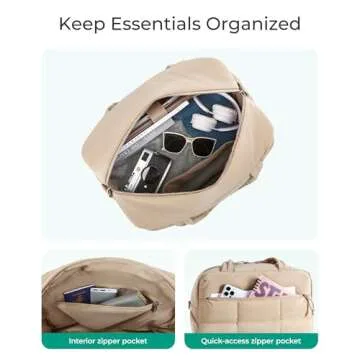 BAGSMART Puffer Travel Duffel Bag, Small Gym Bag for Women, Water-resistant Weekender with Shoe Compartment, Pink