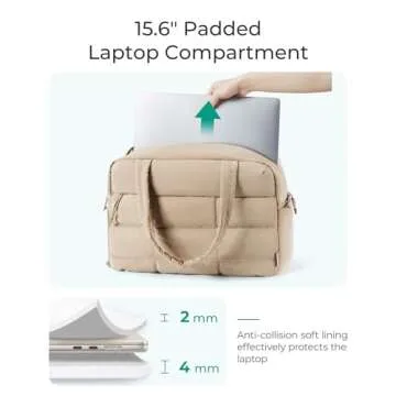 BAGSMART Puffer Travel Duffel Bag, Small Gym Bag for Women, Water-resistant Weekender with Shoe Compartment, Pink