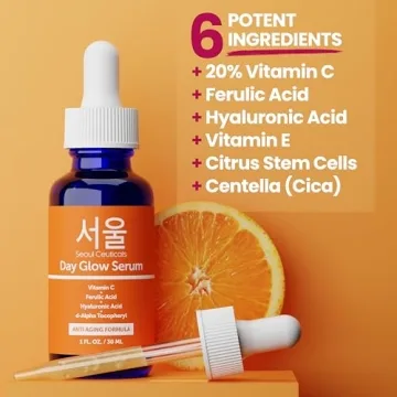 SeoulCeuticals Korean Skin Care 20% Vitamin C Hyaluronic Acid Serum + CE Ferulic Acid - Potent Anti Aging, Anti Wrinkle Korean Beauty 1oz