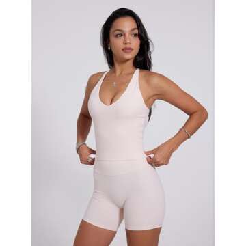 Danysu Sculpt Tank Top Light Support Strappy Yoga Top