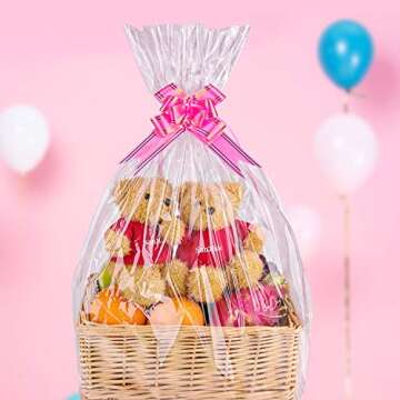Awpeye 20-Pack Clear Gift Bags for Baskets - Perfect Wrapping Solution