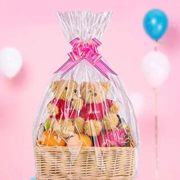 Awpeye 20-Pack Clear Gift Bags for Baskets - Perfect Wrapping Solution
