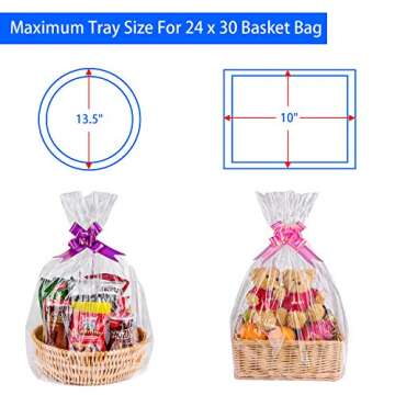 Awpeye 20-Pack Clear Gift Bags for Baskets - Perfect Wrapping Solution