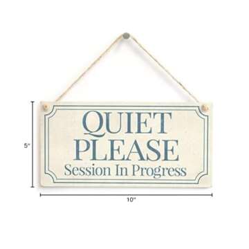 Meijiafei Quiet Please Session in Progress - Functional Small Office/Home Treatment Room Hanging Door Sign 10"x5"