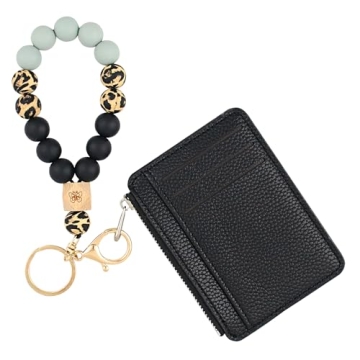 Stylish VIQWYIC Wristlet Bracelet Keychain Wallet for Women - Hands-Free Convenience