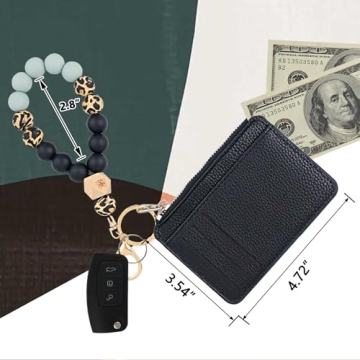 VIQWYIC Wristlet Bracelet Keychain Wallet Women Hands-Free