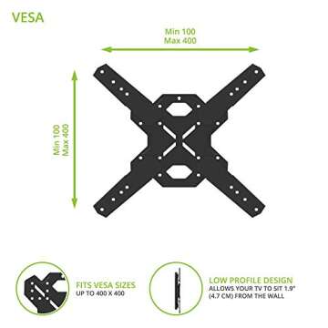 Kanto PS400 Full Motion Mount for 30-inch to 70-inch TVs